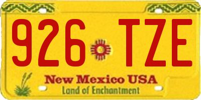 NM license plate 926TZE