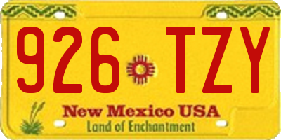 NM license plate 926TZY