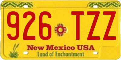 NM license plate 926TZZ