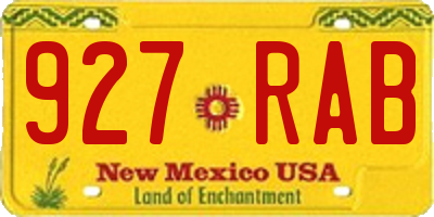 NM license plate 927RAB