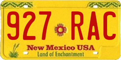 NM license plate 927RAC