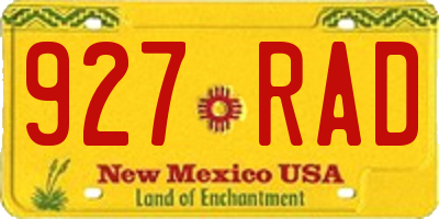 NM license plate 927RAD