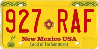 NM license plate 927RAF