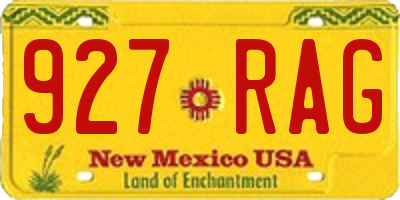 NM license plate 927RAG