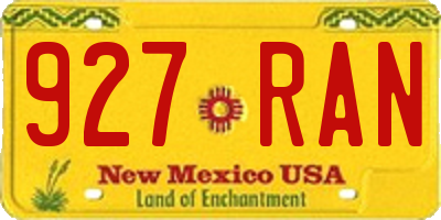 NM license plate 927RAN