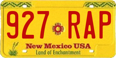 NM license plate 927RAP