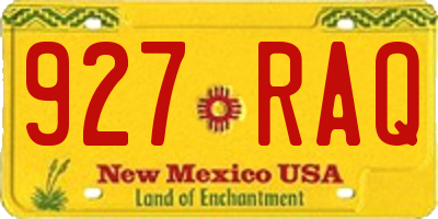 NM license plate 927RAQ