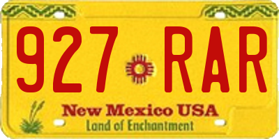 NM license plate 927RAR