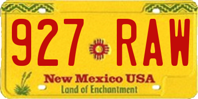 NM license plate 927RAW