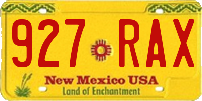 NM license plate 927RAX