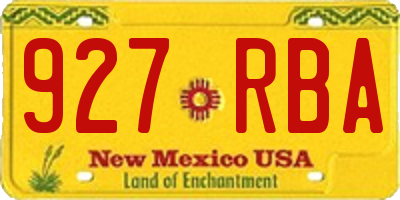 NM license plate 927RBA