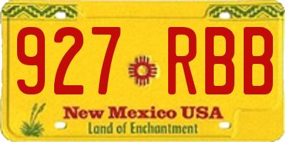 NM license plate 927RBB