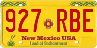 NM license plate 927RBE