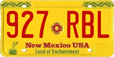 NM license plate 927RBL