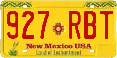 NM license plate 927RBT