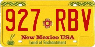NM license plate 927RBV