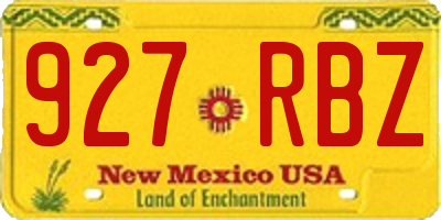 NM license plate 927RBZ