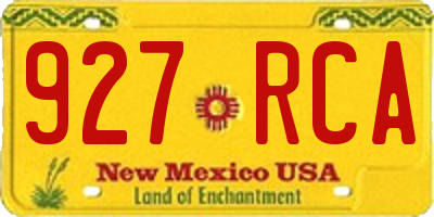 NM license plate 927RCA