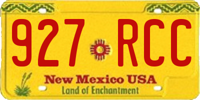 NM license plate 927RCC