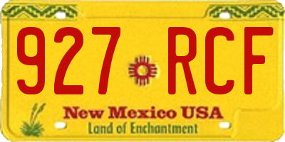 NM license plate 927RCF