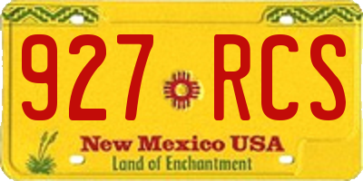 NM license plate 927RCS
