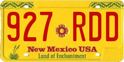 NM license plate 927RDD