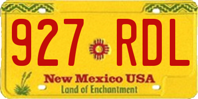 NM license plate 927RDL