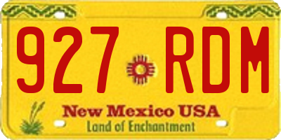 NM license plate 927RDM