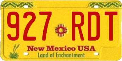 NM license plate 927RDT