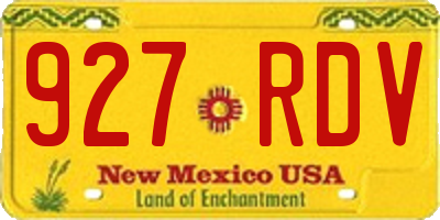 NM license plate 927RDV