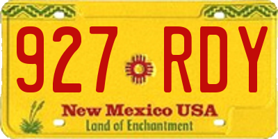 NM license plate 927RDY