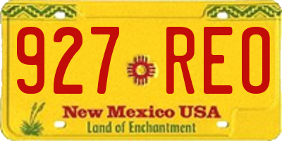 NM license plate 927REO