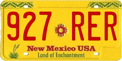 NM license plate 927RER