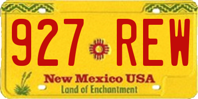 NM license plate 927REW