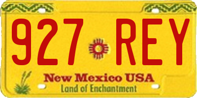 NM license plate 927REY