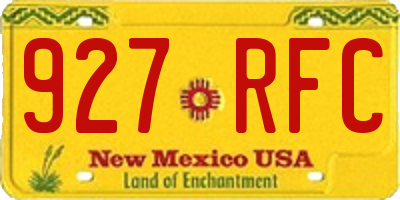 NM license plate 927RFC