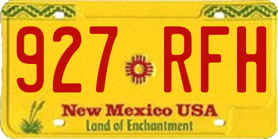 NM license plate 927RFH