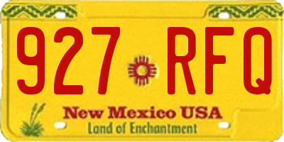 NM license plate 927RFQ