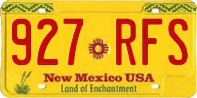 NM license plate 927RFS