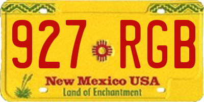NM license plate 927RGB