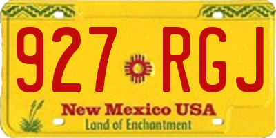 NM license plate 927RGJ