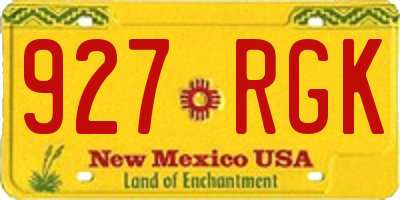 NM license plate 927RGK