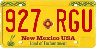 NM license plate 927RGU