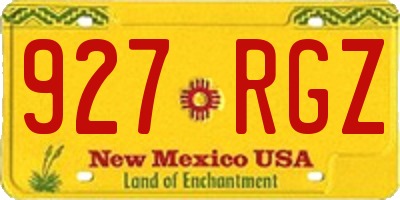 NM license plate 927RGZ