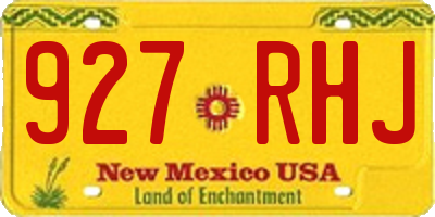 NM license plate 927RHJ