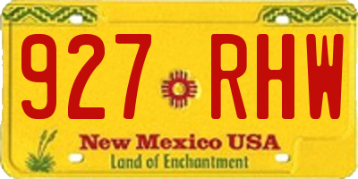 NM license plate 927RHW