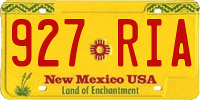 NM license plate 927RIA