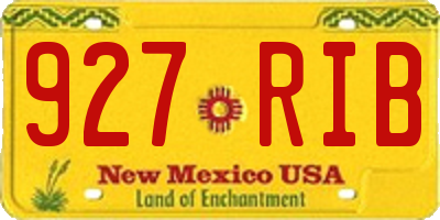 NM license plate 927RIB