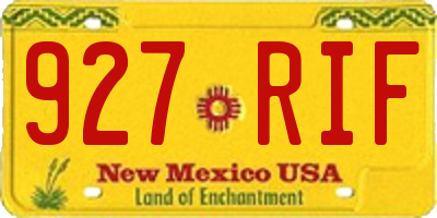 NM license plate 927RIF