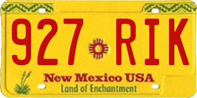 NM license plate 927RIK
